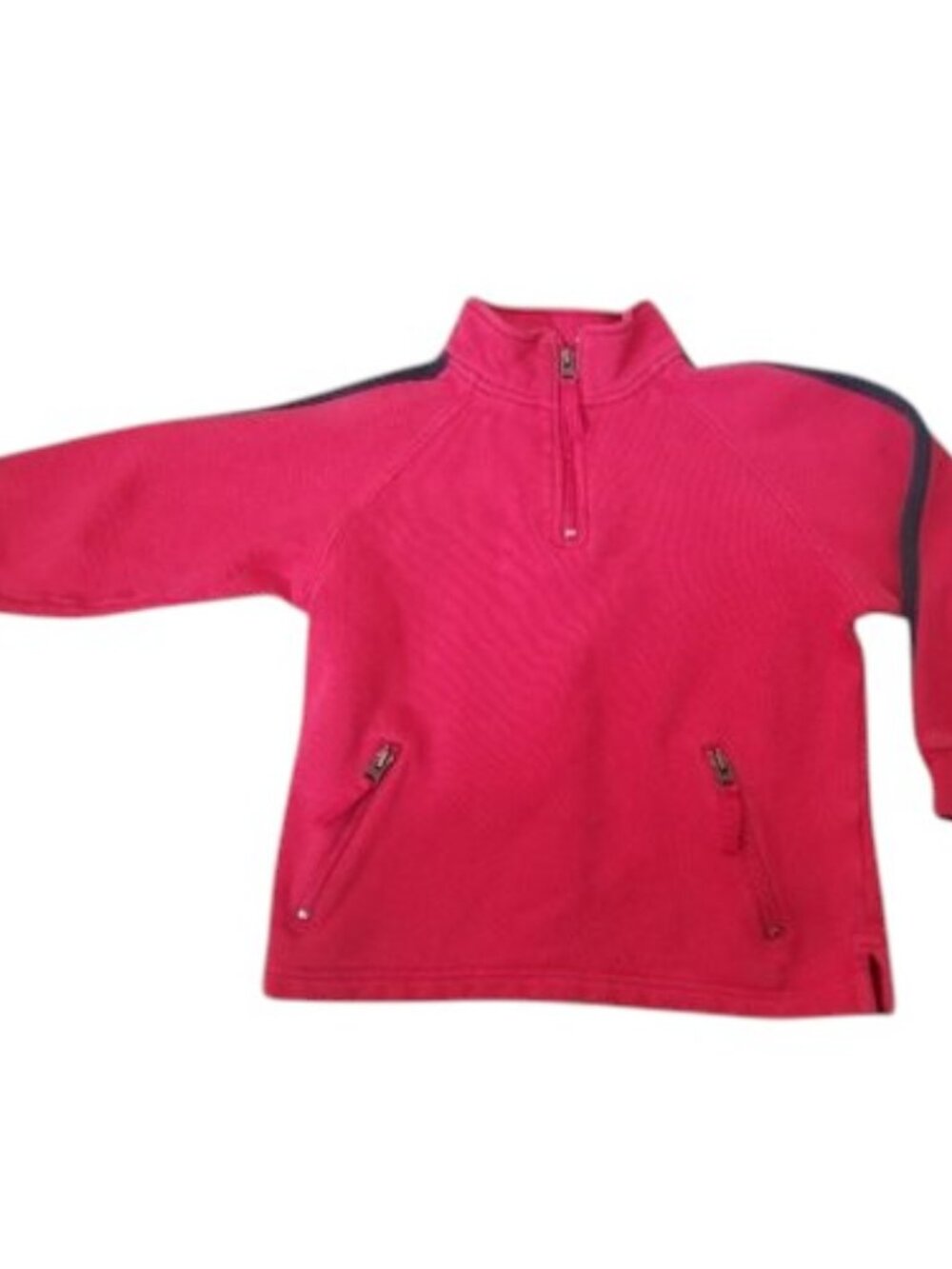 LANDS END Red Half Zip Fleece Lined Sweatshirt Size 5-6